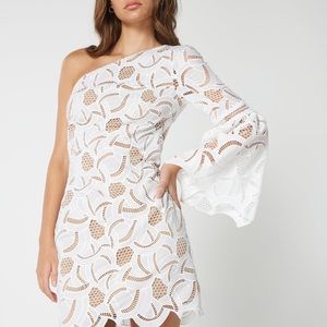 Elliott Descend One Shoulder Dress Lace Bride Ivory White